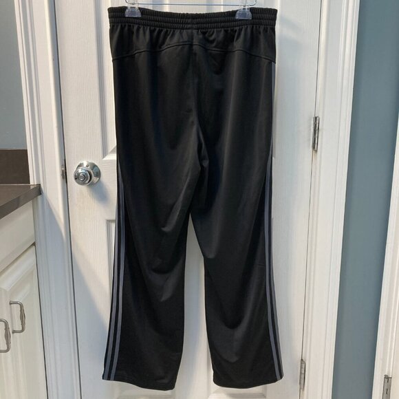 adidas Jet Black 3 Gray Stripe Athletic Track Pants Size Medium - Picture 4 of 6